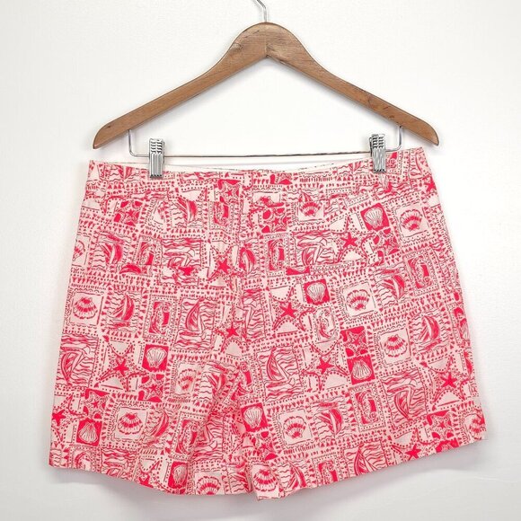 Lilly Pulitzer 5" Gretchen High-Rise Short in Mizner Red Seaside Harbour Size 12 - Picture 6 of 14